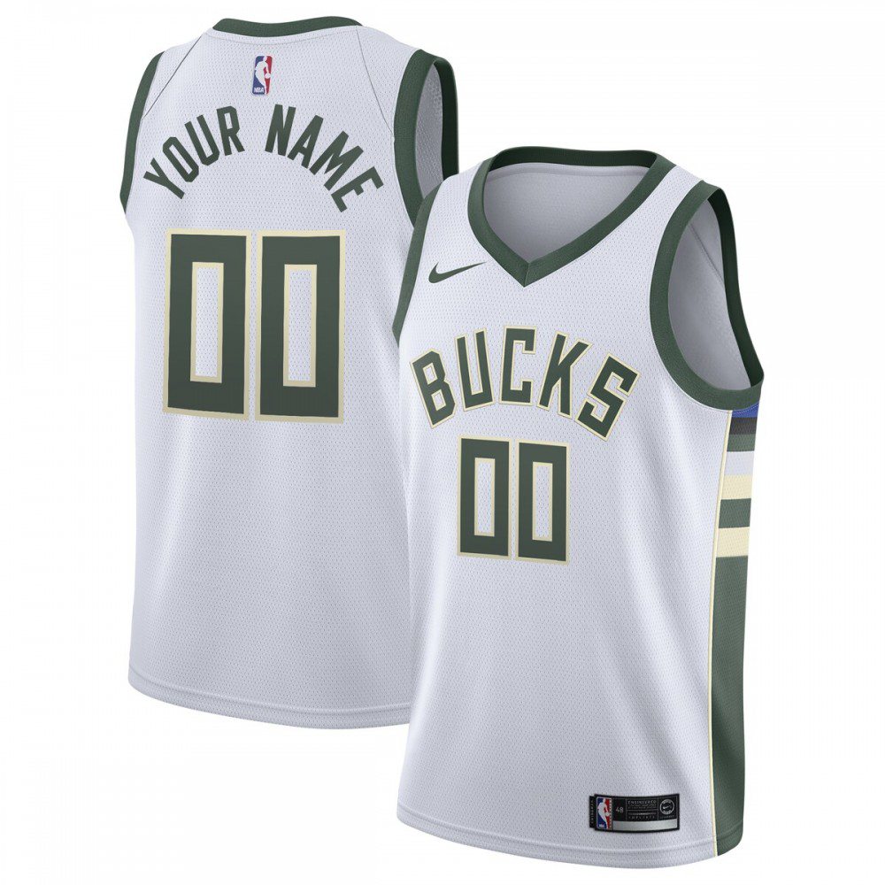 Milwaukee Bucks 2020/21 Swingman Custom Jersey - Association Edition - White-Pro Kit Vault | Brand New 26/27 Sports Jerseys